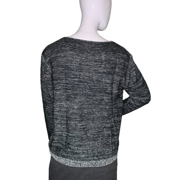 Monroe & Main knit sweater top size medium gray and white owl graphic - Picture 6 of 9